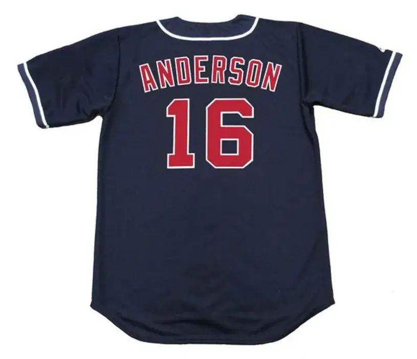 GARRET ANDERSON California Angels 1996 Majestic Throwback Alternate Baseball Jersey 