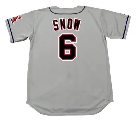 J.T. SNOW California Angels 1996 Majestic Throwback Away Baseball Jersey 
