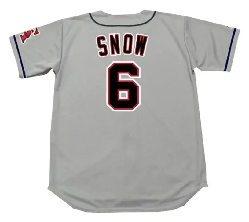 J.T. SNOW California Angels 1996 Majestic Throwback Away Baseball Jersey 