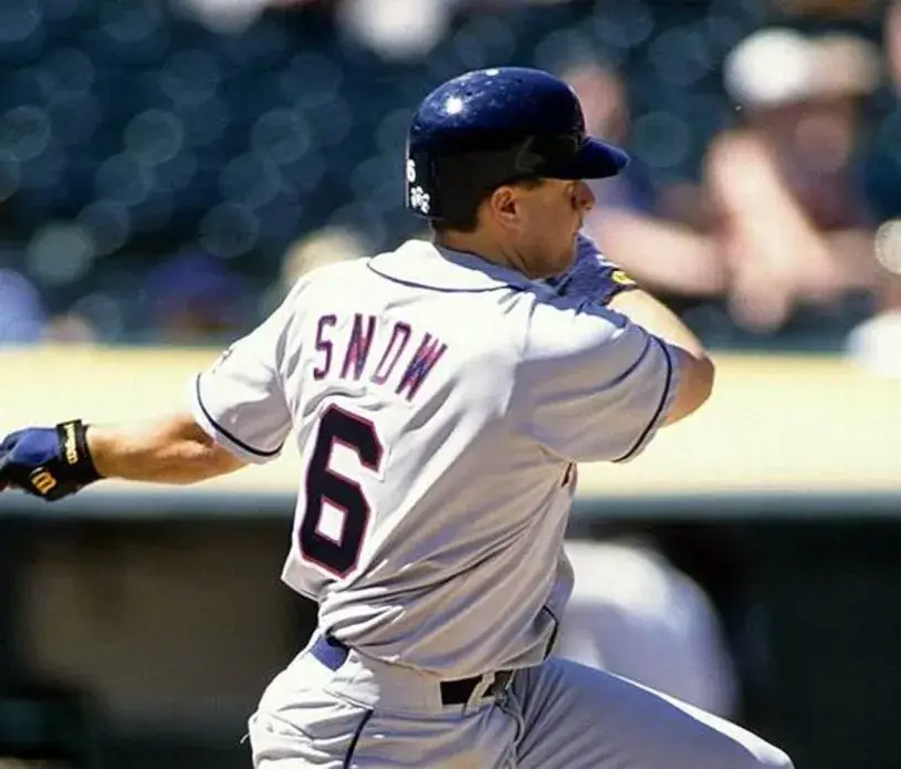 J.T. SNOW California Angels 1996 Majestic Throwback Away Baseball Jersey 