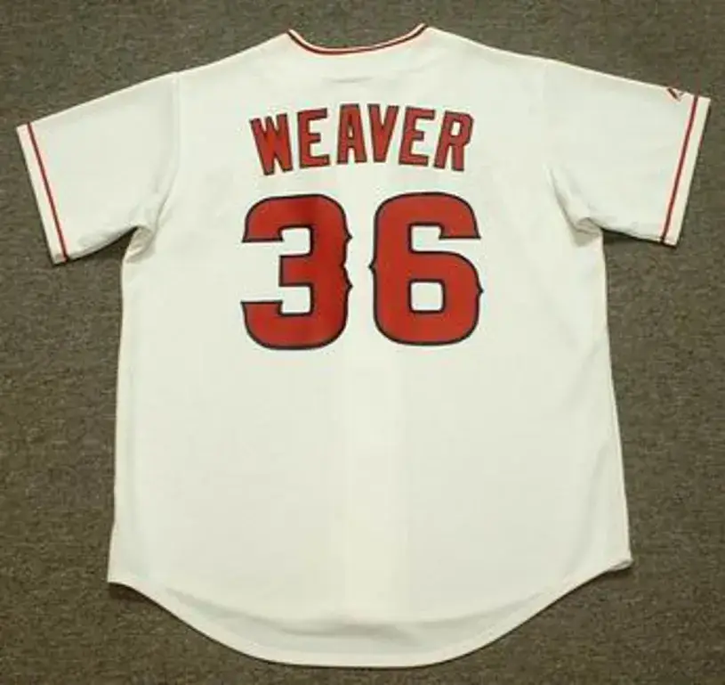 JERED WEAVER Los Angeles Angels 2014 Majestic Throwback Home Baseball Jersey 