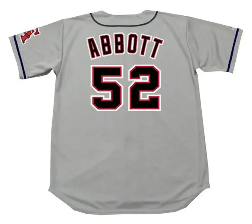 JIM ABBOTT California Angels 1996 Majestic Throwback Away Baseball Jersey 