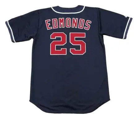 JIM EDMONDS California Angels 1995 Majestic Throwback Alternate Baseball Jersey 