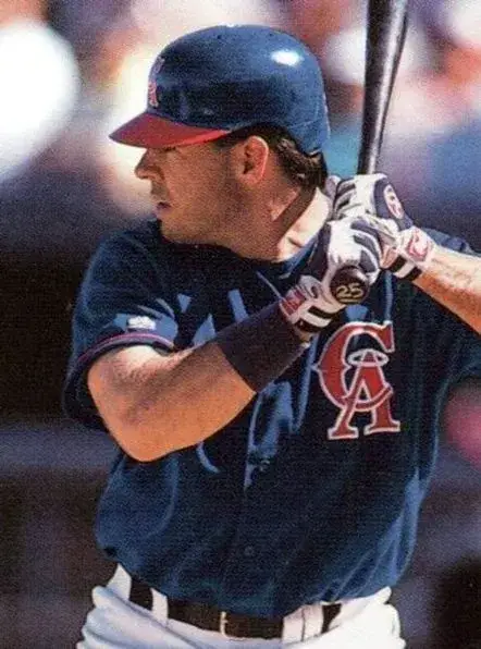 JIM EDMONDS California Angels 1995 Majestic Throwback Alternate Baseball Jersey 