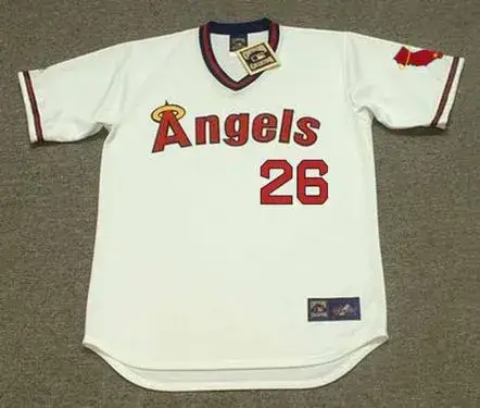 JOE RUDI California Angels 1978 Home Majestic Throwback Baseball Jersey