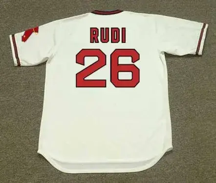 JOE RUDI California Angels 1978 Home Majestic Throwback Baseball Jersey 