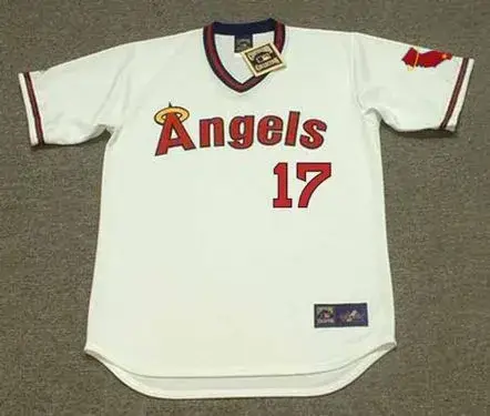 MICKEY RIVERS California Angels 1975 Home Majestic Throwback Baseball Jersey