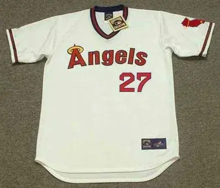 MIKE TROUT California Angels 1980’s Home Majestic Throwback Baseball Jersey 
