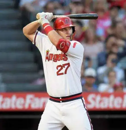 MIKE TROUT California Angels 1980’s Home Majestic Throwback Baseball Jersey 