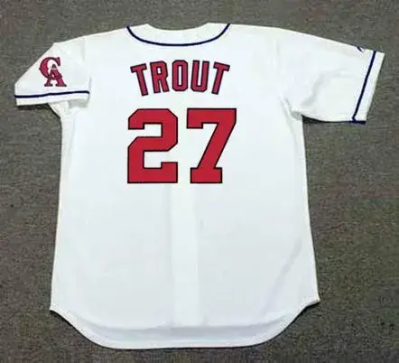 MIKE TROUT California Angels 1990’s Home Majestic Throwback Baseball Jersey
