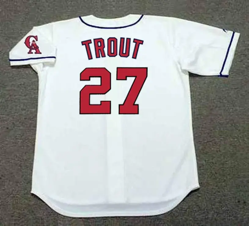 MIKE TROUT California Angels 1990’s Home Majestic Throwback Baseball Jersey