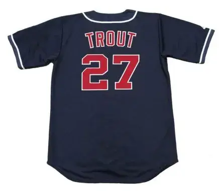 MIKE TROUT California Angels 1990’s Majestic Throwback Alternate Baseball Jersey 