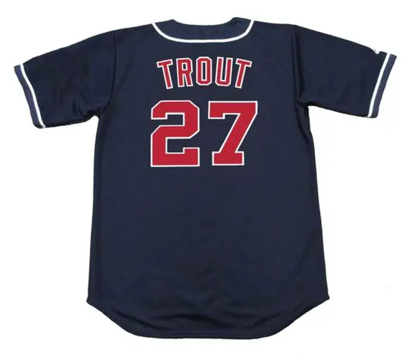 MIKE TROUT California Angels 1990’s Majestic Throwback Alternate Baseball Jersey 