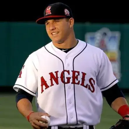 MIKE TROUT California Angels 1990’s Majestic Throwback Alternate Baseball Jersey 