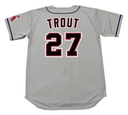 MIKE TROUT California Angels 1990’s Majestic Throwback Away Baseball Jersey 