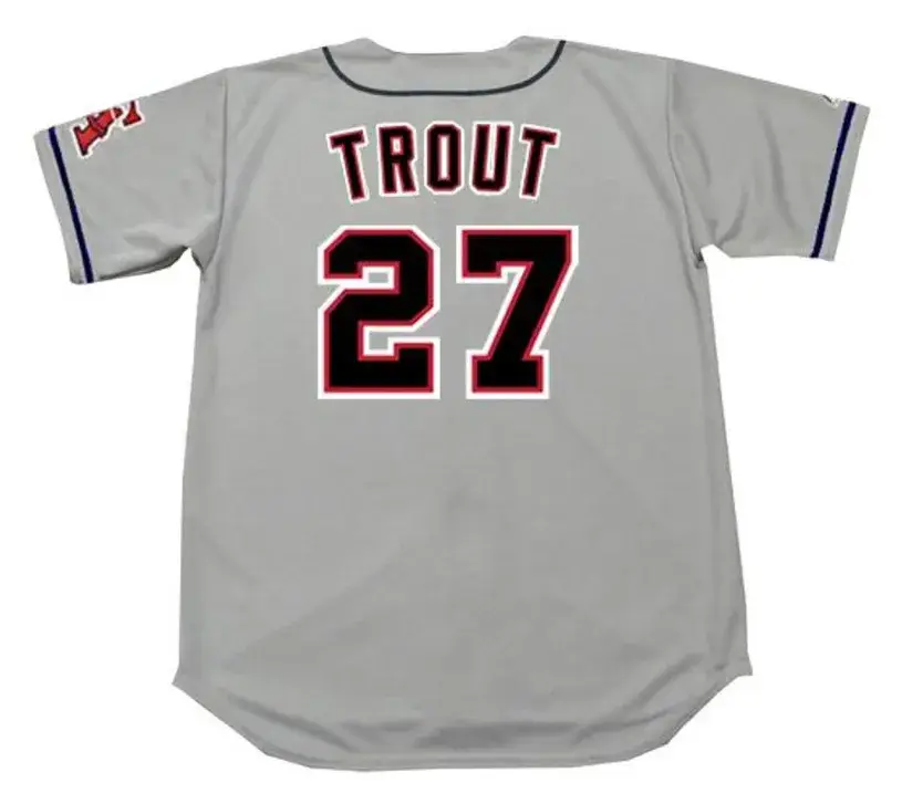MIKE TROUT California Angels 1990’s Majestic Throwback Away Baseball Jersey 