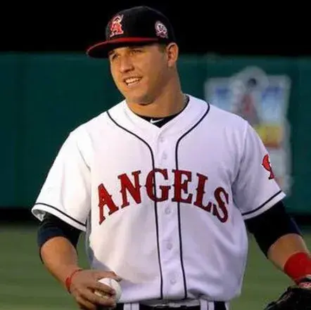 MIKE TROUT California Angels 1990’s Majestic Throwback Away Baseball Jersey 