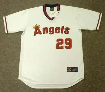 ROD CAREW California Angels 1982 Majestic Cooperstown Throwback Baseball Jersey