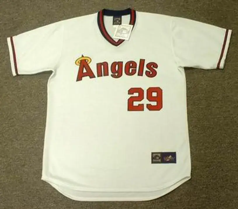 ROD CAREW California Angels 1982 Majestic Cooperstown Throwback Baseball Jersey