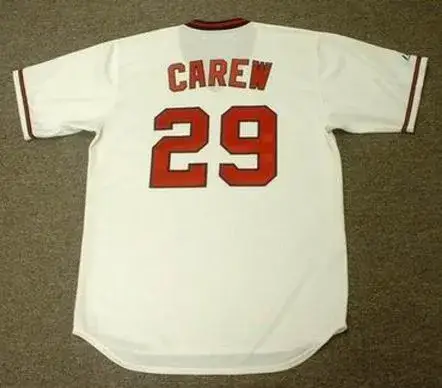 ROD CAREW California Angels 1982 Majestic Cooperstown Throwback Baseball Jersey 