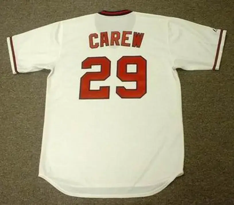 ROD CAREW California Angels 1982 Majestic Cooperstown Throwback Baseball Jersey 