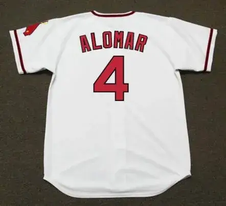 SANDY ALOMAR California Angels 1970 Majestic Cooperstown Home Baseball Jersey 