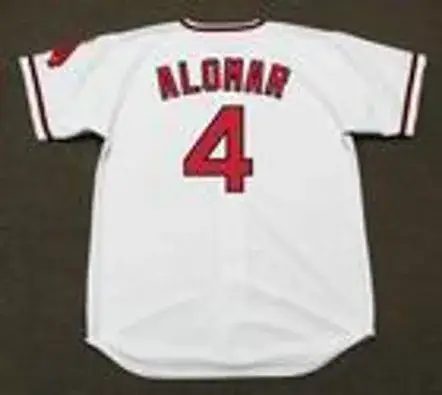 SANDY ALOMAR California Angels 1970 Majestic Cooperstown Home Baseball Jersey 