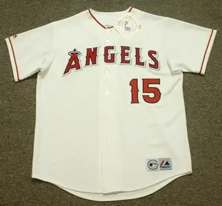 TIM SALMON Anaheim Angels 2002 Home Majestic Throwback Baseball Jersey