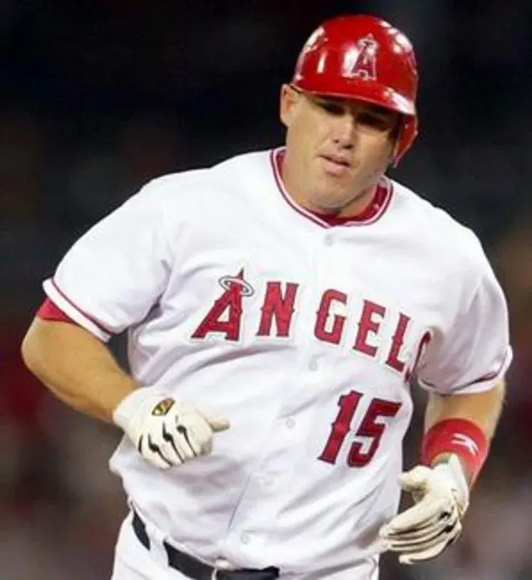 TIM SALMON Anaheim Angels 2002 Home Majestic Throwback Baseball Jersey 