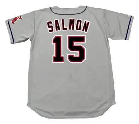 TIM SALMON California Angels 1996 Majestic Throwback Away Baseball Jersey 