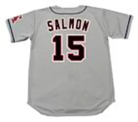 TIM SALMON California Angels 1996 Majestic Throwback Away Baseball Jersey 