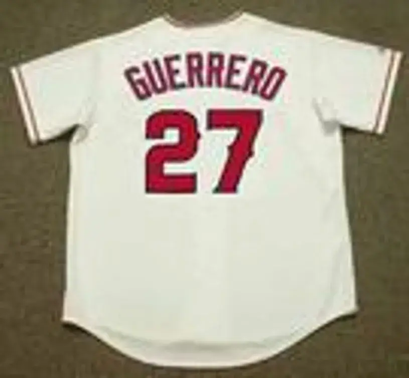 VLADIMIR GUERRERO Anaheim Angels 2004 Home Majestic Throwback Baseball Jersey 