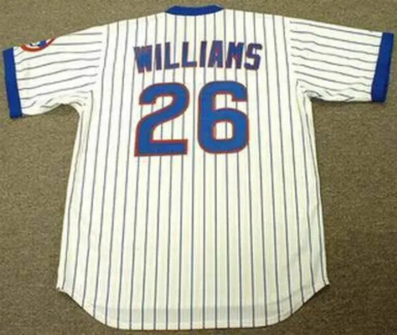 BILLY WILLIAMS Chicago Cubs Majestic Cooperstown Throwback Home Baseball Jersey 