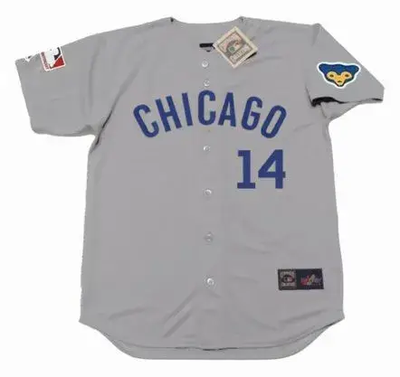 ERNIE BANKS Chicago Cubs 1969 Away Majestic Throwback Baseball Jersey 