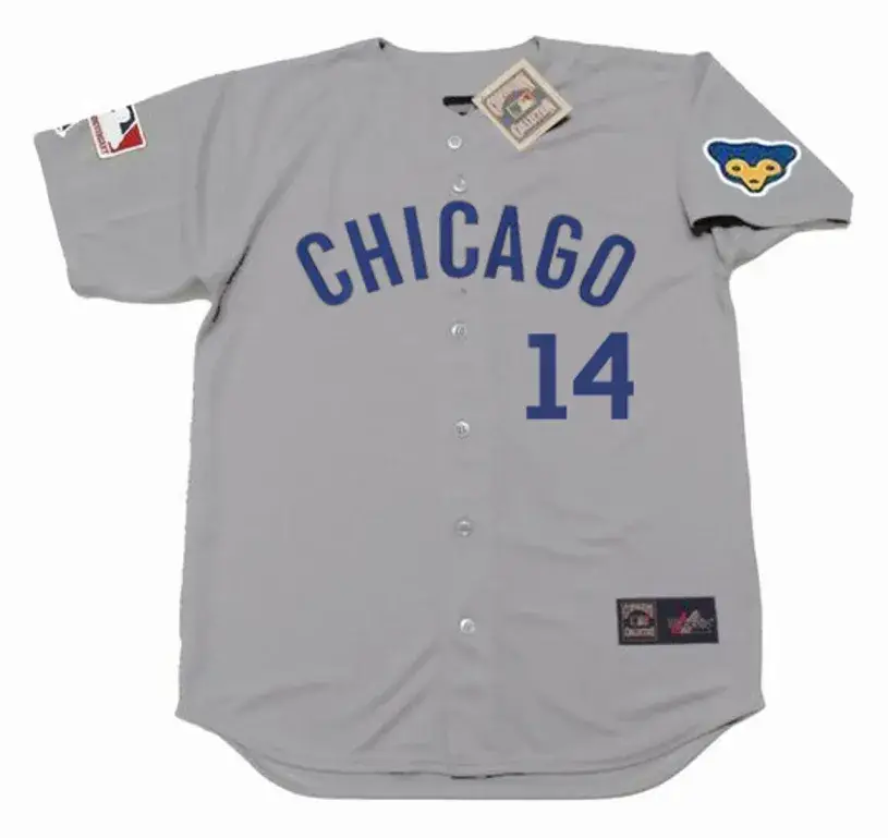 ERNIE BANKS Chicago Cubs 1969 Away Majestic Throwback Baseball Jersey 