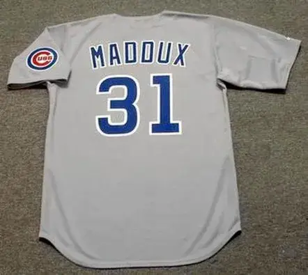 GREG MADDUX Chicago Cubs 1990 Away Majestic Baseball Throwback Jersey 