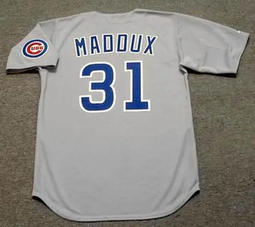 GREG MADDUX Chicago Cubs 1990 Away Majestic Baseball Throwback Jersey 