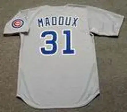 GREG MADDUX Chicago Cubs 1990 Away Majestic Baseball Throwback Jersey 