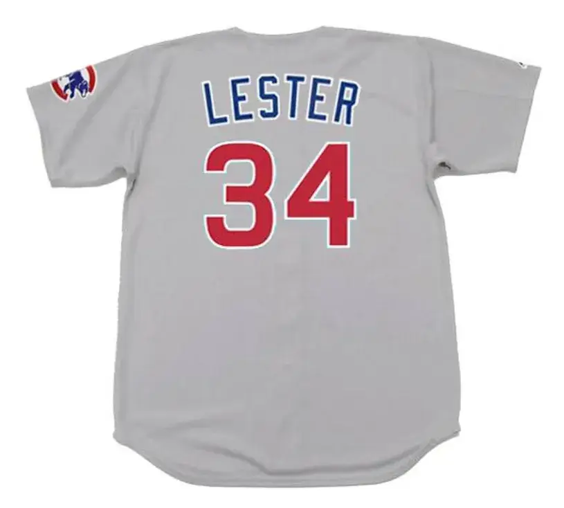 JON LESTER Chicago Cubs Majestic Away Baseball Jersey 