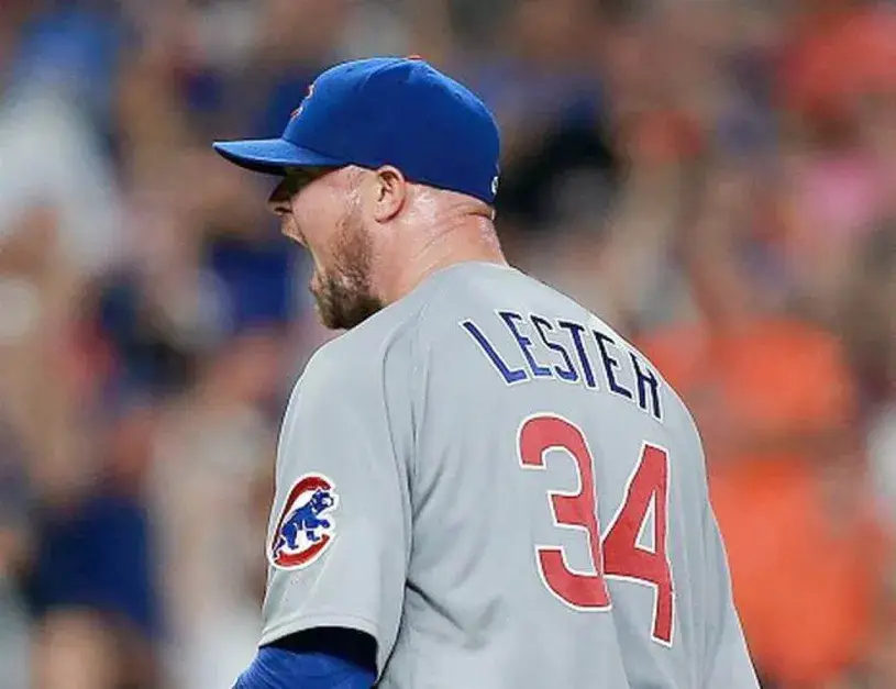 JON LESTER Chicago Cubs Majestic Away Baseball Jersey 