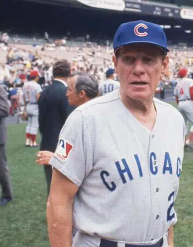 LEO DUROCHER Chicago Cubs 1969 Away Majestic Throwback Baseball Jersey 