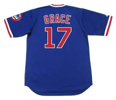 MARK GRACE Chicago Cubs 1989 Majestic Cooperstown Baseball Throwback Jersey 