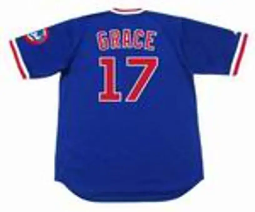 MARK GRACE Chicago Cubs 1989 Majestic Cooperstown Baseball Throwback Jersey 