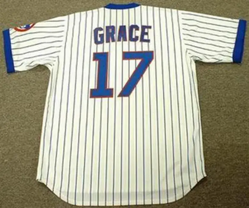 MARK GRACE Chicago Cubs 1989 Majestic Cooperstown Throwback Home Jersey 