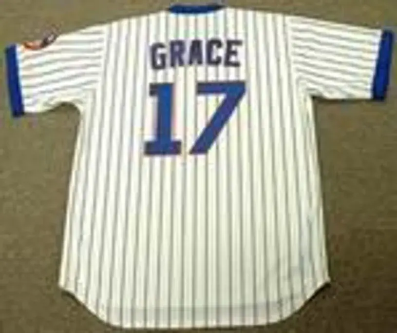 MARK GRACE Chicago Cubs 1989 Majestic Cooperstown Throwback Home Jersey 