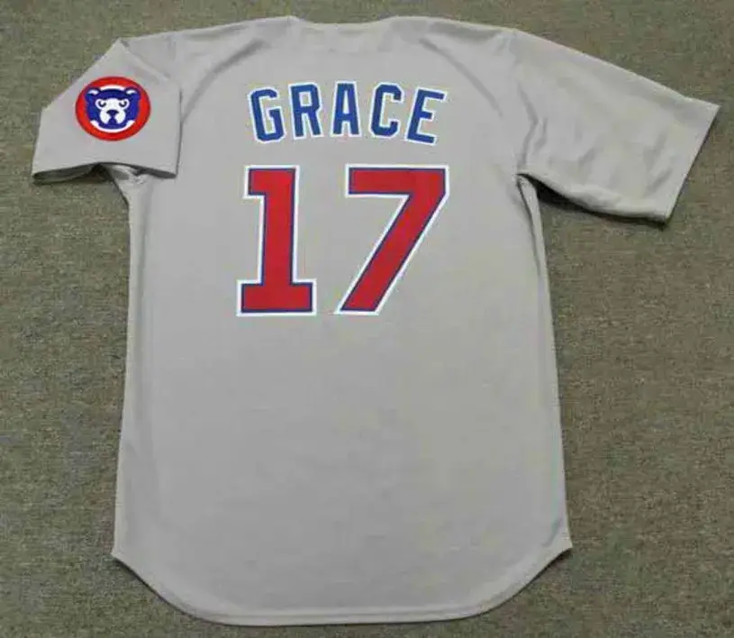 MARK GRACE Chicago Cubs 1994 Majestic Throwback Away Baseball Jersey 