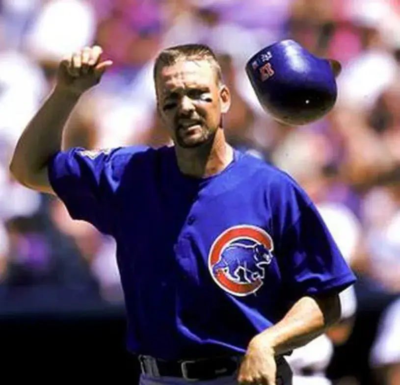 MARK GRACE Chicago Cubs 1998 Majestic Throwback Alternate Baseball Jersey 