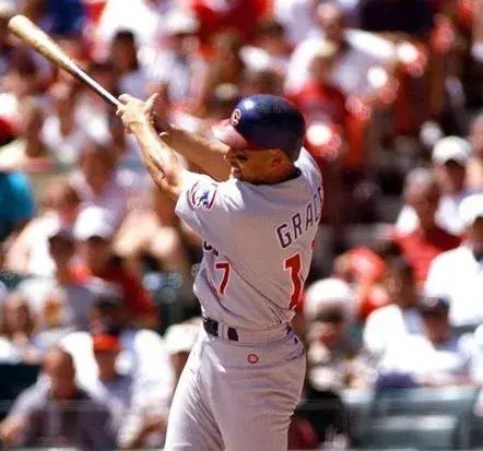 MARK GRACE Chicago Cubs 1999 Majestic Throwback Away Baseball Jersey 