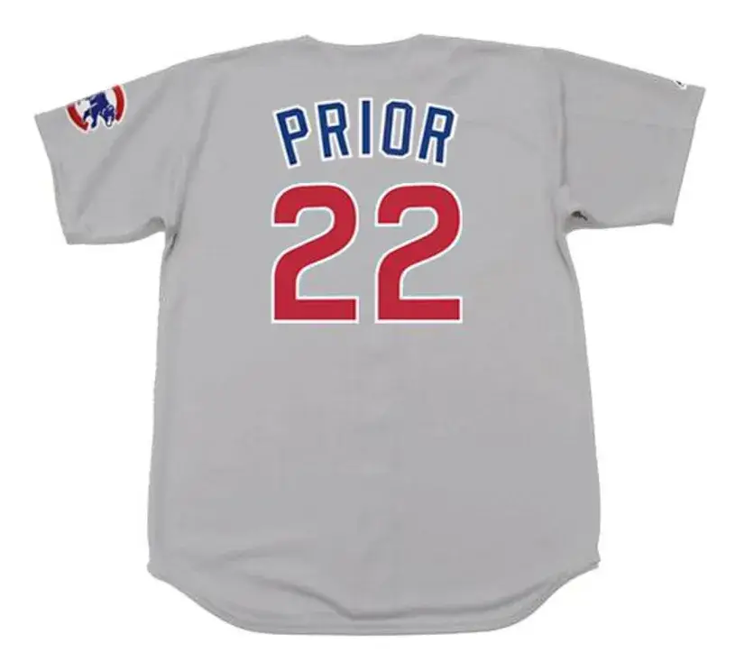 MARK PRIOR Chicago Cubs 2003 Majestic Throwback Away Baseball Jersey 