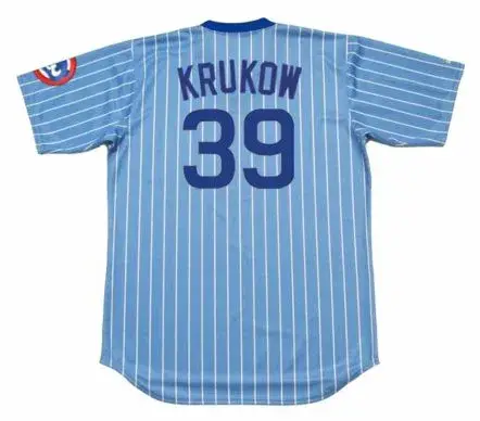 MIKE KRUKOW Chicago Cubs 1981 Away Majestic  Throwback Baseball Jersey 